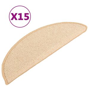 vidaXL Trapmatten 15 st 56x17x3 cm Cr&egrave;me Halfrond