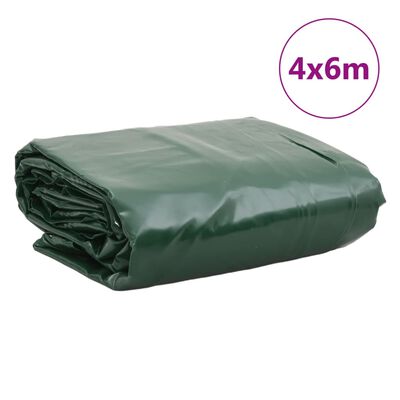 vidaXL Dekzeil 650 g/m² 4x6 m groen