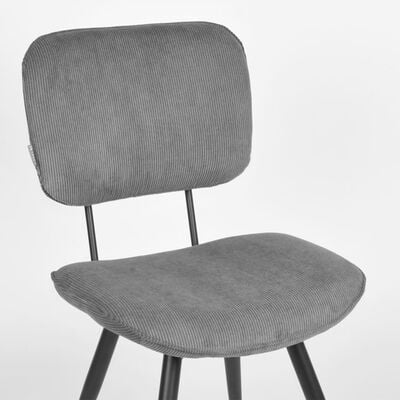 LABEL51 Eetkamerstoelen 2 st Vic 49x60x87 cm donkergrijs