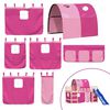 vidaXL Kinderhoogslaper met tunnel 90x190 cm massief grenenhout roze