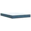 vidaXL Boxspring met matras fluweel blauw 140x200 cm