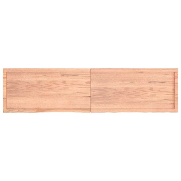 vidaXL Wastafelblad 200x50x(2-4) cm behandeld massief hout lichtbruin