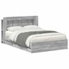 vidaXL Bedframe met opbergruimte en hoofdbord met lade Grijs Sonoma