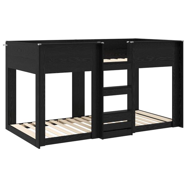 vidaXL Bunk Bed voor Kinderen Zwart Eiken 75 x 190 cm Bewerkt hout