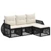 vidaXL Tuinbankenset 4 st Zwart en Cream Wit poly rattan
