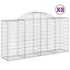 vidaXL Schanskorven 8 st gewelfd 200x50x100/120 cm ijzer