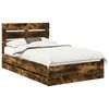 vidaXL Bedframe met lade Gerookt eiken 120 x 200 cm Ingenieurshout