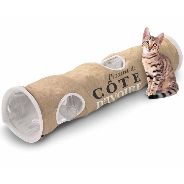 D&D Kattentunnel Code d'Ivoire 25x120 cm bruin en wit 434/436448