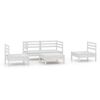 vidaXL 5-delige Loungeset massief grenenhout wit