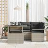 vidaXL Tuin Sofa Set met kussen 5 pcs Lichtgrijs poly rattan