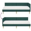 vidaXL Hoekbedframe met Matras Anders met hoofdeinde 2 pcs Groen Stof