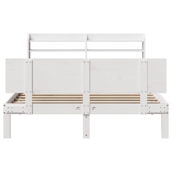 vidaXL Bedframe met hoofdeinde zonder matras 160x200 cm wit
