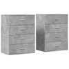 vidaXL Dressoirs 2 st 60x39x80 cm bewerkt hout betongrijs