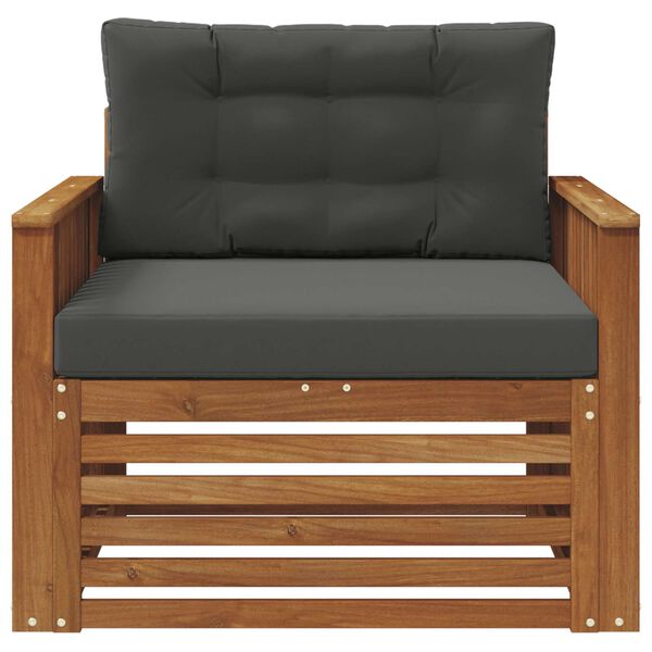 vidaXL Buiten bankenset Massief Acaciahout en Polyester Naturel