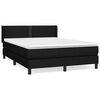 vidaXL Boxspring met matras stof zwart 140x190 cm
