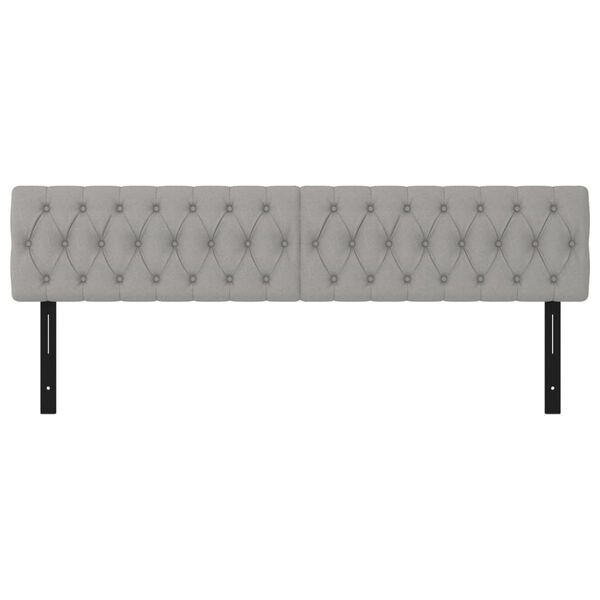 vidaXL Hoofdborden 2 st 90x7x78/88 cm stof lichtgrijs