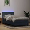 vidaXL Boxspring met matras en LED fluweel donkergrijs 80x220 cm