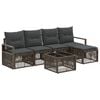 vidaXL Tuinbankenset 6 st Grijs poly rattan