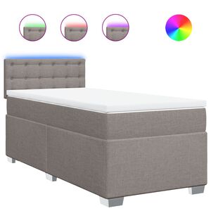 vidaXL Boxspring met matras stof taupe 80x200 cm