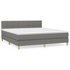 vidaXL Boxspring met matras stof donkergrijs 180x200 cm