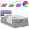 vidaXL Ottoman bed met matras en LED's 90x190cm stof lichtgrijs