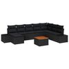 vidaXL Tuinbankenset met kussen 9 pcs Zwart poly rattan