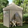 vidaXL Partytent inklapbaar pop-up met 4 zijwanden taupe