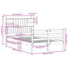 vidaXL Bed met boekenkast zonder matras grenenhout wit 135x190 cm