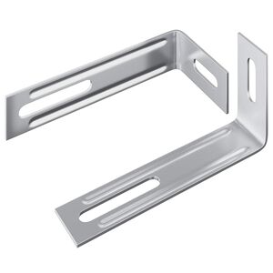 vidaXL Anti Tip Beugel 2 Zilver 74,5 x 15 x 32 mm IJzer