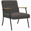 vidaXL Fauteuil Donkergrijs Krullend Wol-achtig Stof