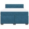 vidaXL Boxspring met matras fluweel blauw 140x200 cm