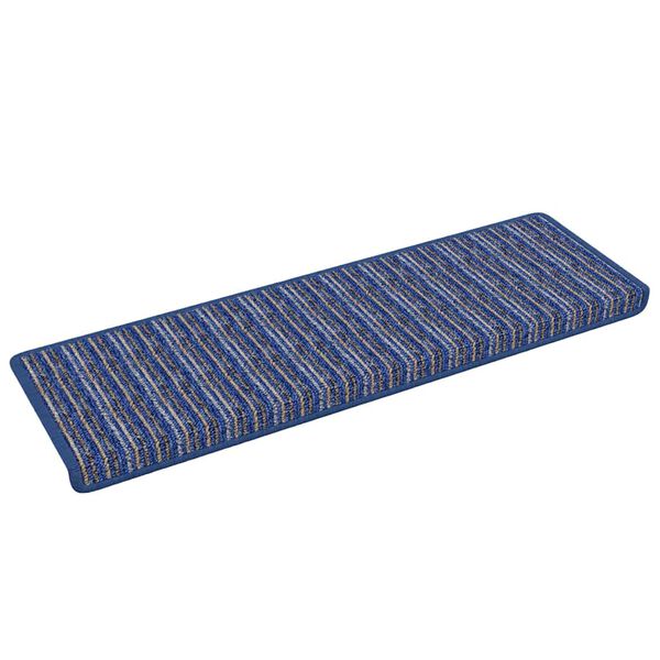 vidaXL Zelfklevende Trapmatten Gestreept 15 pcs Blauw 65 x 21 x 4 cm