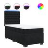 vidaXL Boxspring met matras fluweel zwart 80x200 cm