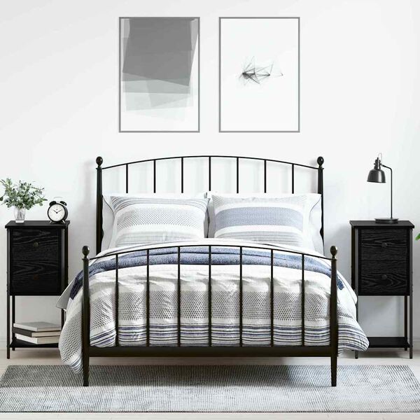 vidaXL Nachtkastje 2 pcs Zwart eiken 32 x 42 x 70 cm Bewerkt hout