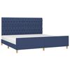 vidaXL Bedframe met hoofdeinde stof blauw 200x200 cm