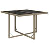 vidaXL Tuintafel 109x107x74 cm poly rattan en glas beige