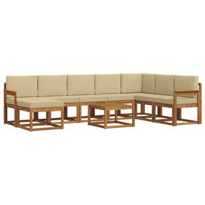 vidaXL Buiten bankenset 9 st Natuurlijk en Beige
