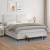 vidaXL Boxspring met matras kunstleer wit 160x200 cm