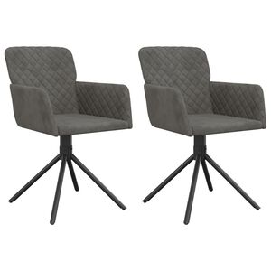 vidaXL Eetkamerstoelen draaibaar 2 st fluweel donkergrijs