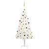 vidaXL Kunstkerstboom met verlichting en kerstballen 210 cm PVC wit
