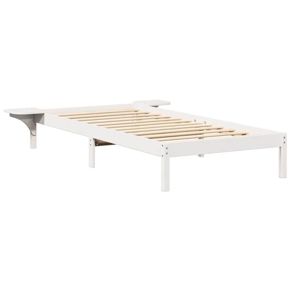 vidaXL Bedframe Wit 90 x 200 cm Massief grenenhout