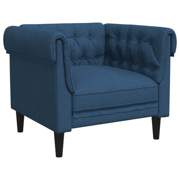 vidaXL 3-delige Loungeset stof blauw