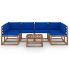 vidaXL 7-delige Loungeset pallet met kussens ge&iuml;mpregneerd grenenhout