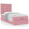 vidaXL Ottoman bed met matrassen 100x200cm fluweel roze