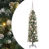 vidaXL Kunstmatige slanke kerstboom Groen en Wit 120 cm