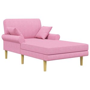 vidaXL Chaise longue Roze Stof