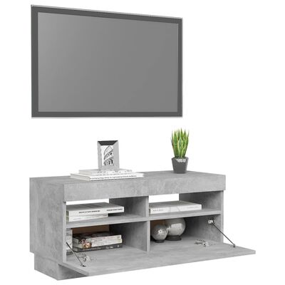 vidaXL Tv-meubel met LED-verlichting 80x35x40 cm betongrijs