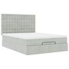 vidaXL Ottoman bed met matrassen en LED's 140x190cm fluweel lichtgrijs