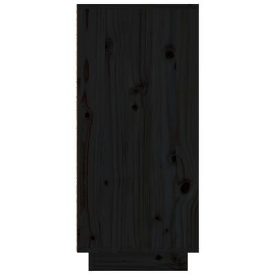 vidaXL Dressoir 110x34x75 cm massief grenenhout zwart