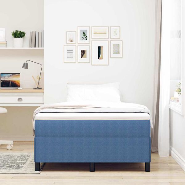 vidaXL Boxspringbed Blauw 120 x 190 cm Katoen Stof
